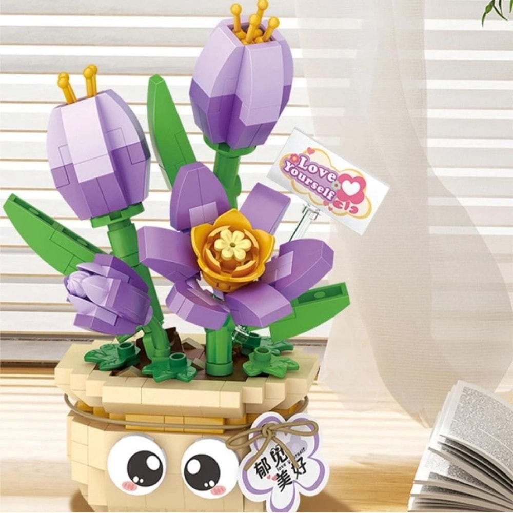 Saksılı Lale Çiçeği Blok (380 Parça)