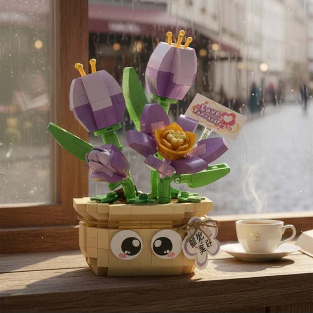 Saksılı Lale Çiçeği Blok (380 Parça)