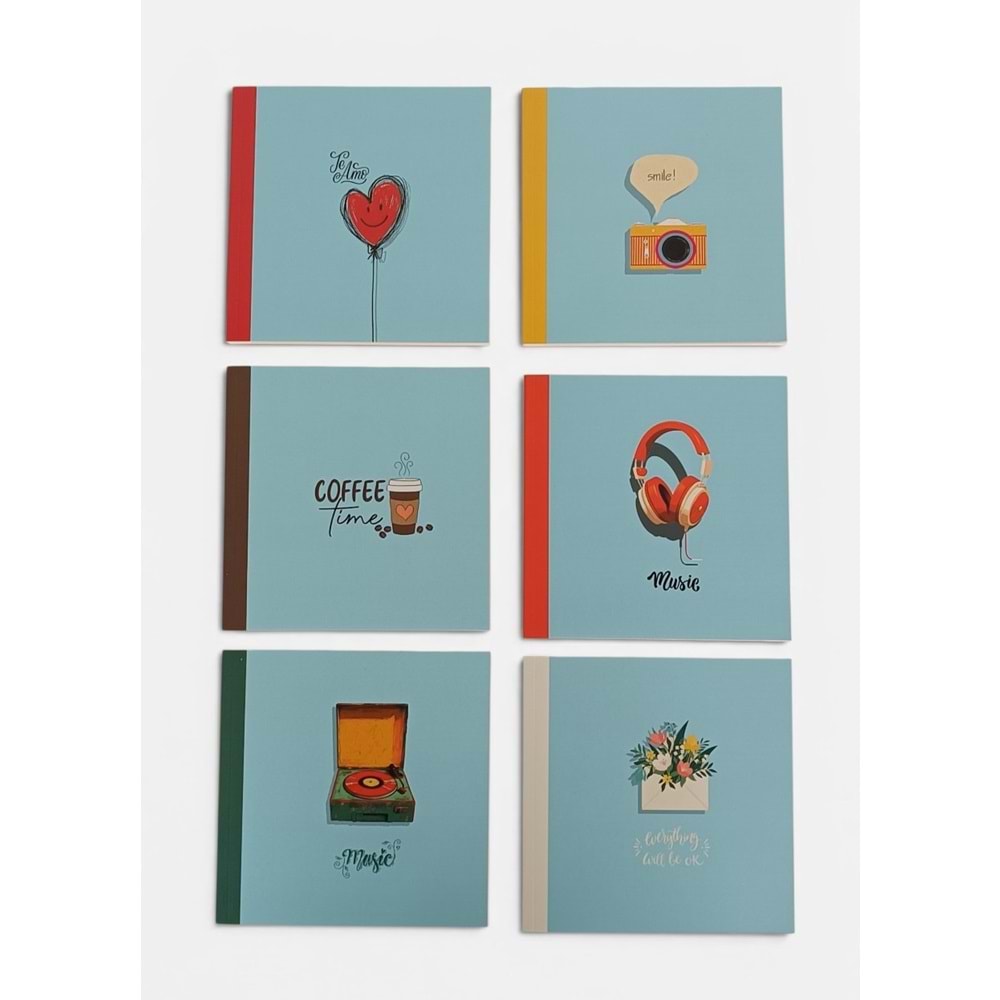 Lilamor Kare Defter 15x15 cm 144 Sayfa Düz
