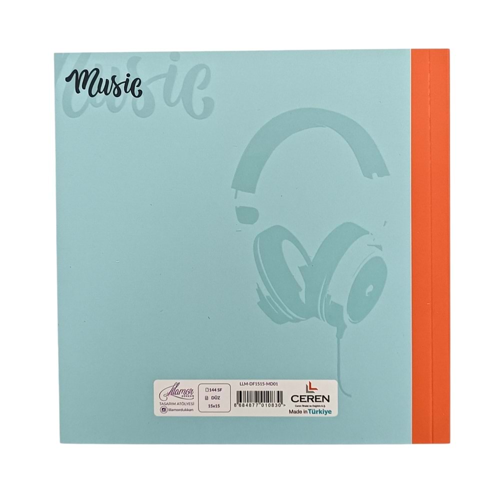 Lilamor Kare Defter 15x15 cm 144 Sayfa Düz