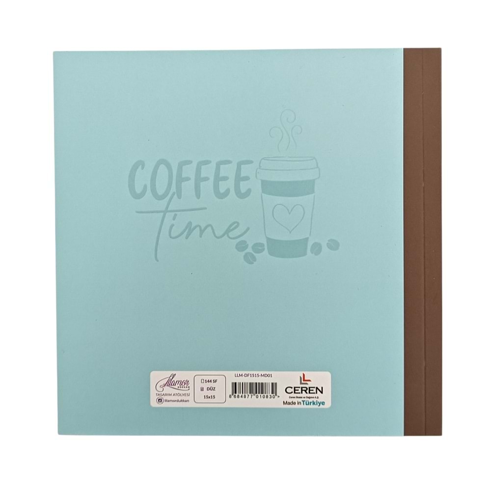 Lilamor Kare Defter 15x15 cm 144 Sayfa Düz