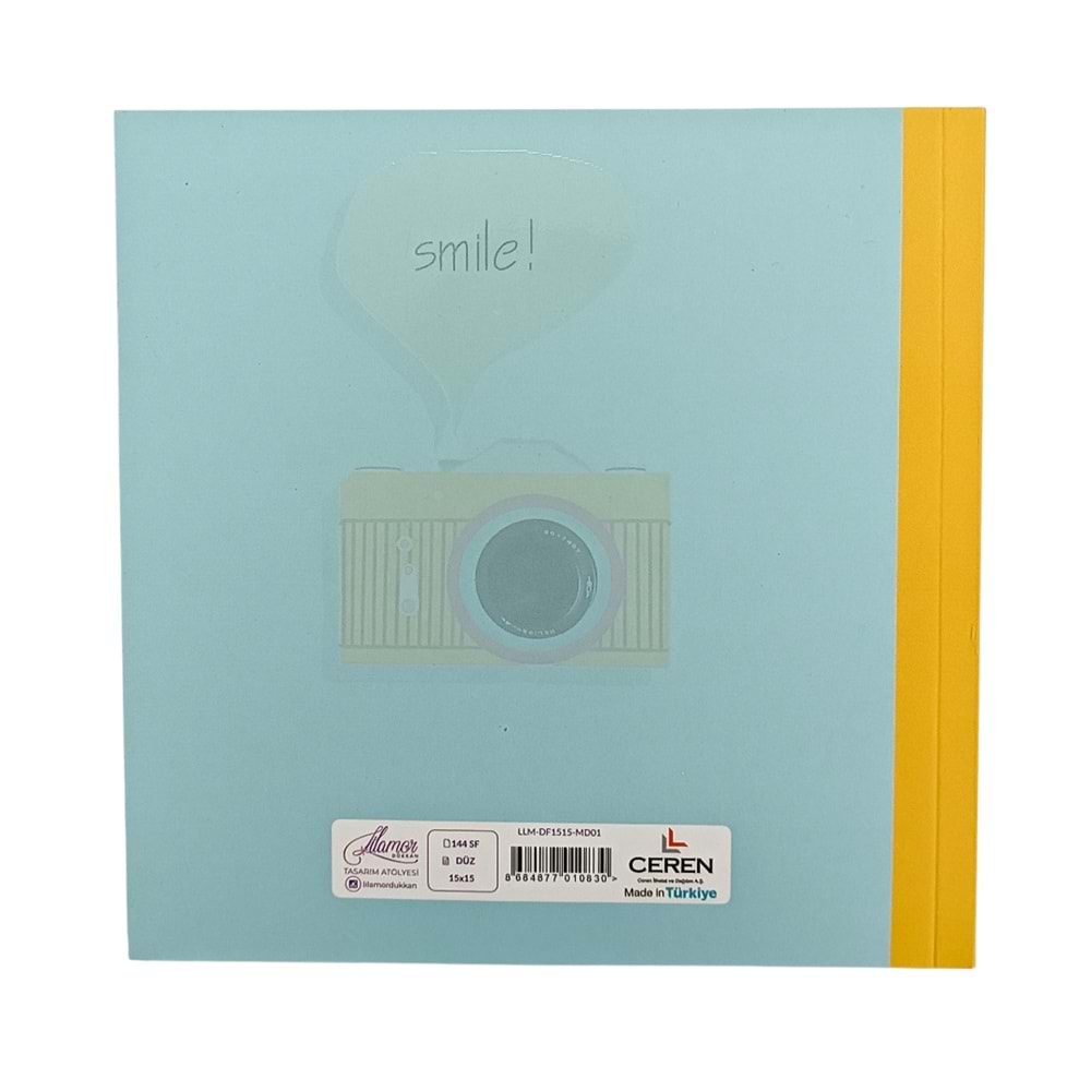 Lilamor Kare Defter 15x15 cm 144 Sayfa Düz