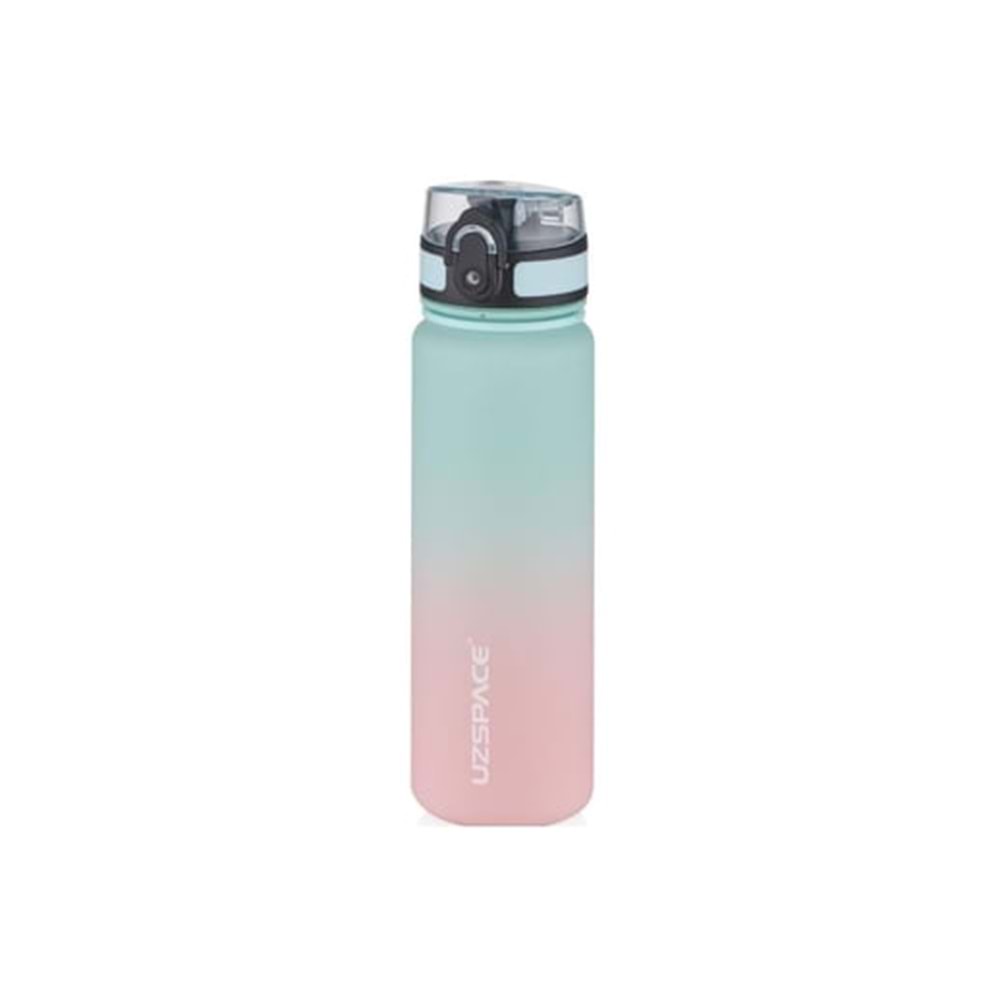 Uzspace Gradient Renk Soft-Touch Tritan Su Matarası 500 ml. Mint-Pembe 3026
