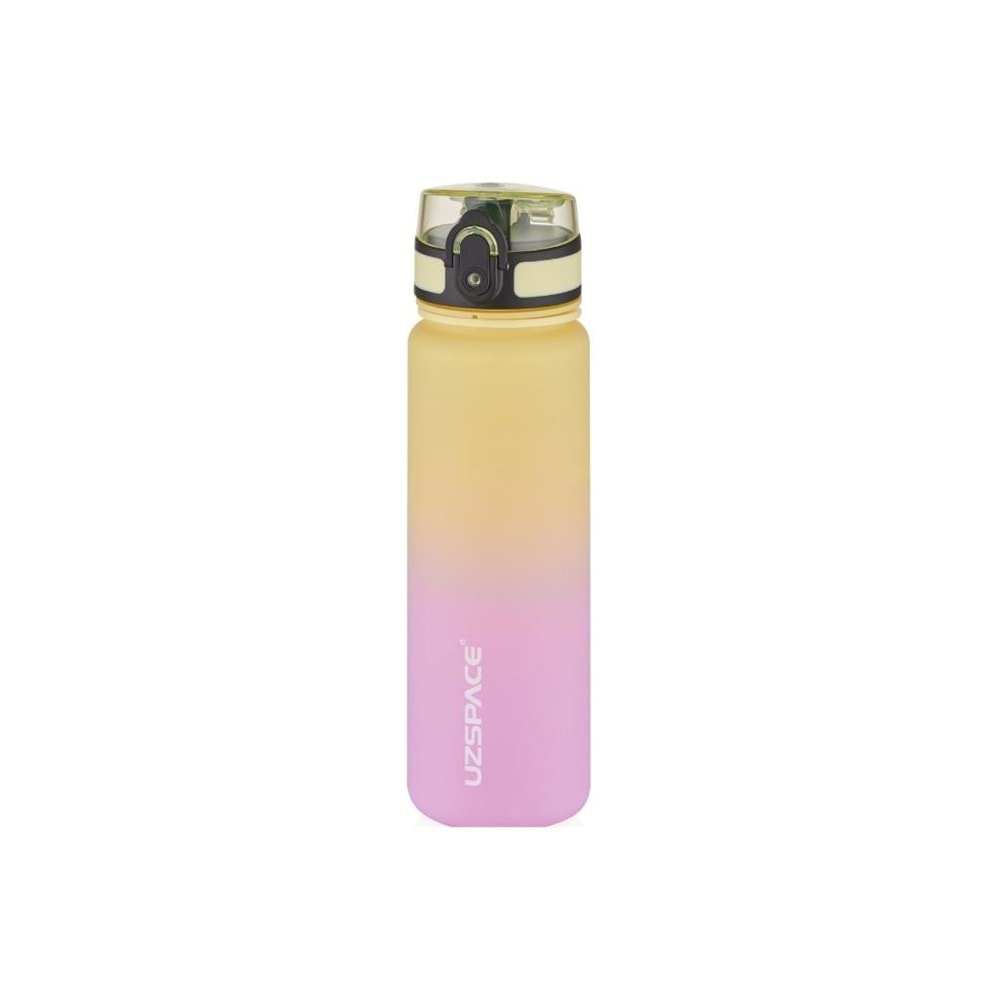 Uzspace Gradient Renk Soft-Touch Tritan Su Matarası 500 ml. Sarı-Violet 3026
