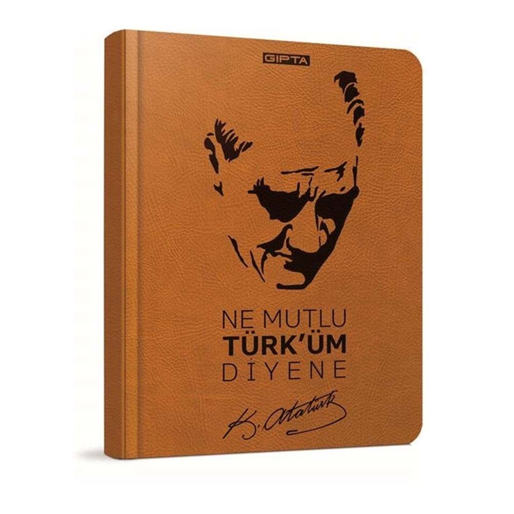 Gıpta Atatürk İp Dikişli Sert Kapak Çizgili Defter 13x21 cm 120 yp.