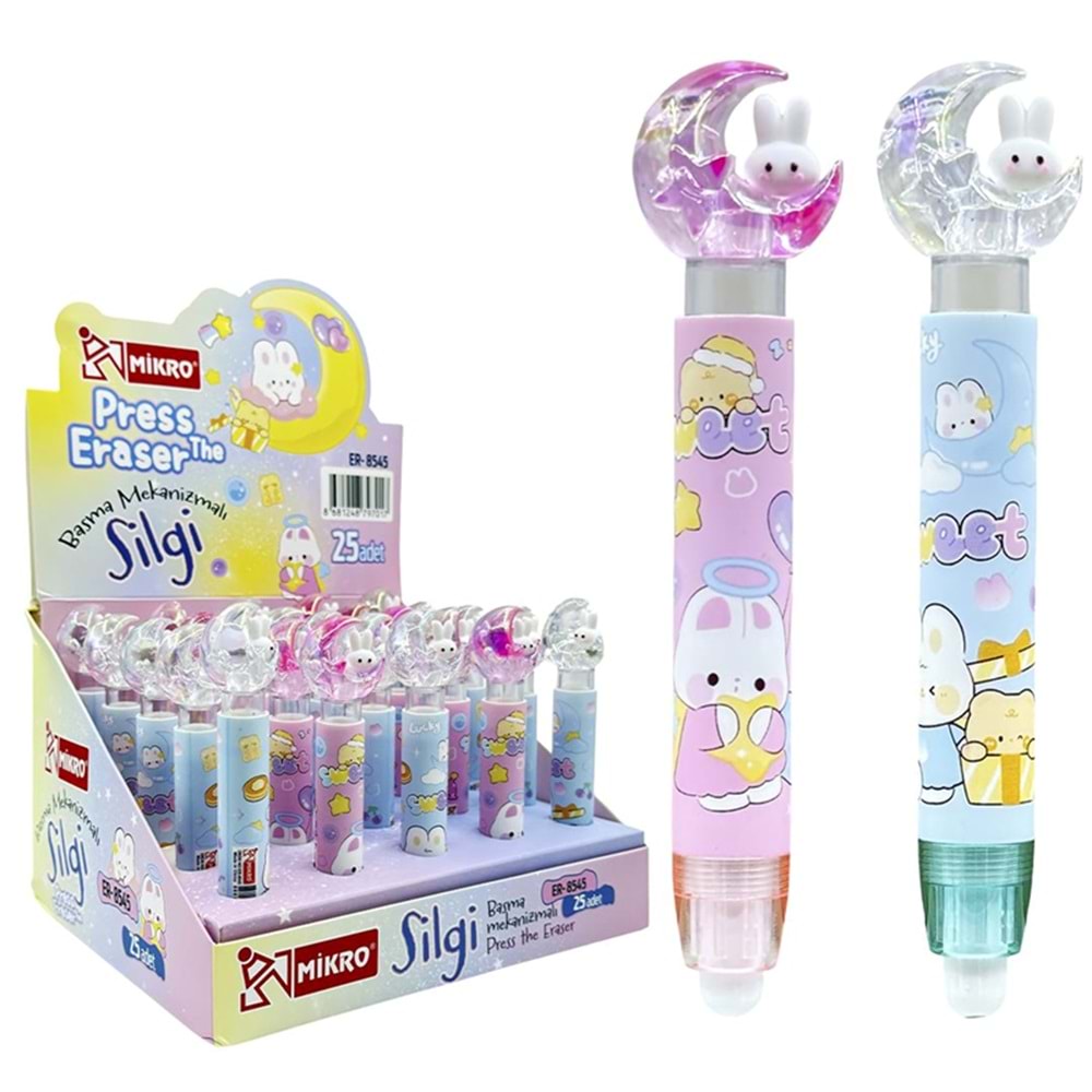Mikro Bunny Time Basma Mekanizmalı Silgi ER-8545
