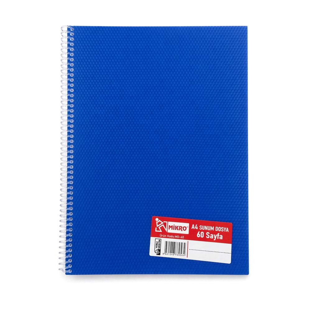 Mikro Spiralli A4 Sunum Dosyası 60 Sayfa MD-60
