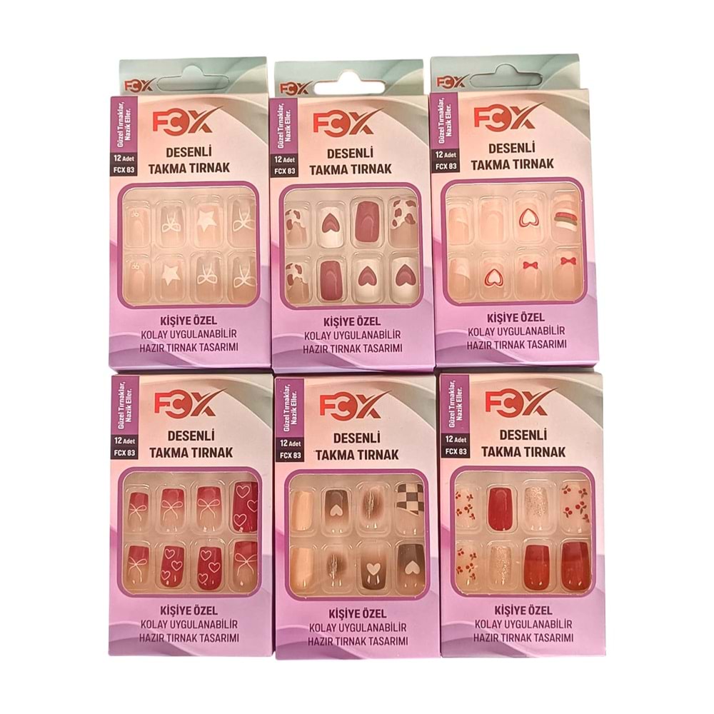 Desenli Takma Tırnak 12 Li FCX-83 (ASORTİ)