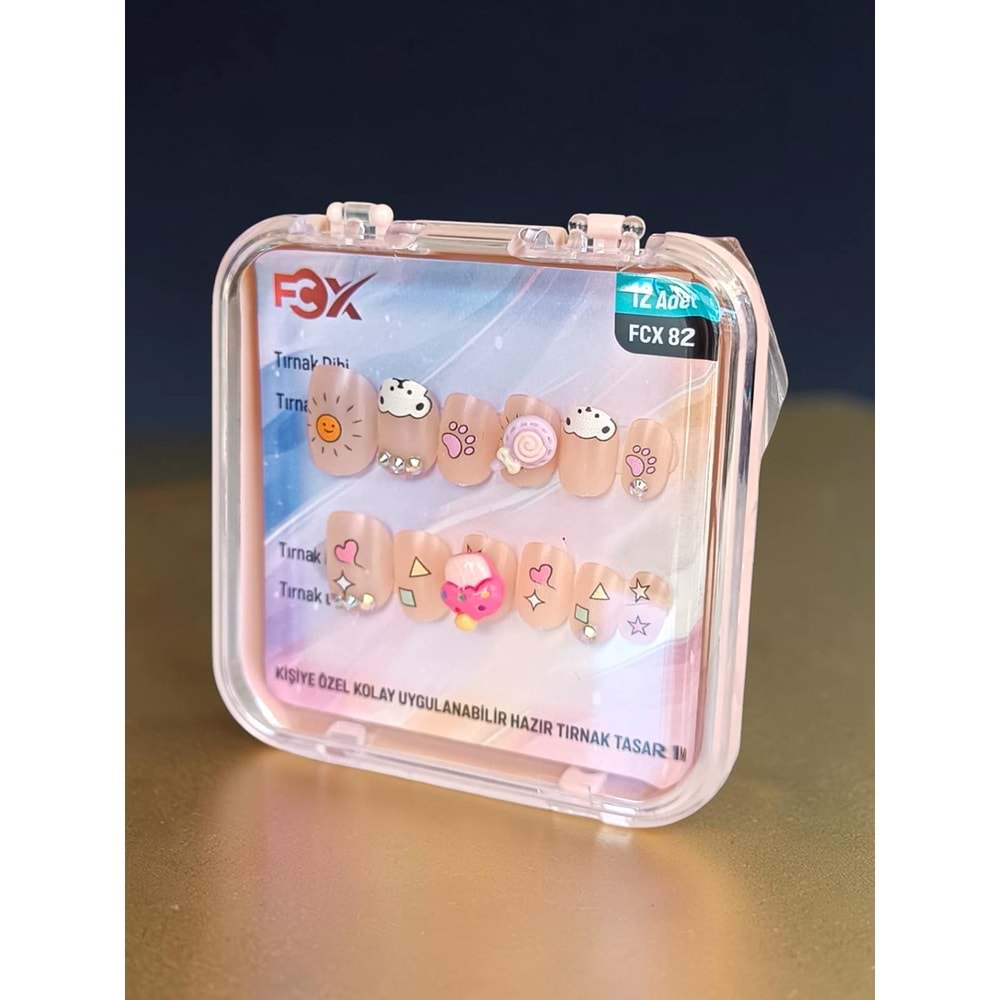 Desenli Takma Tırnak 12 Li FCX-82 (ASORTİ)