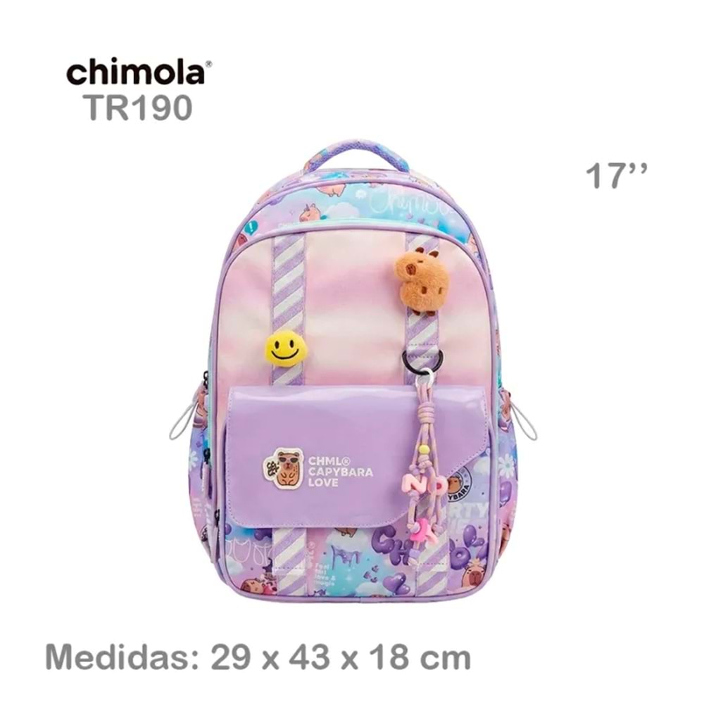 Chimola My Friends Capymola Mor Sırt Çantası 17