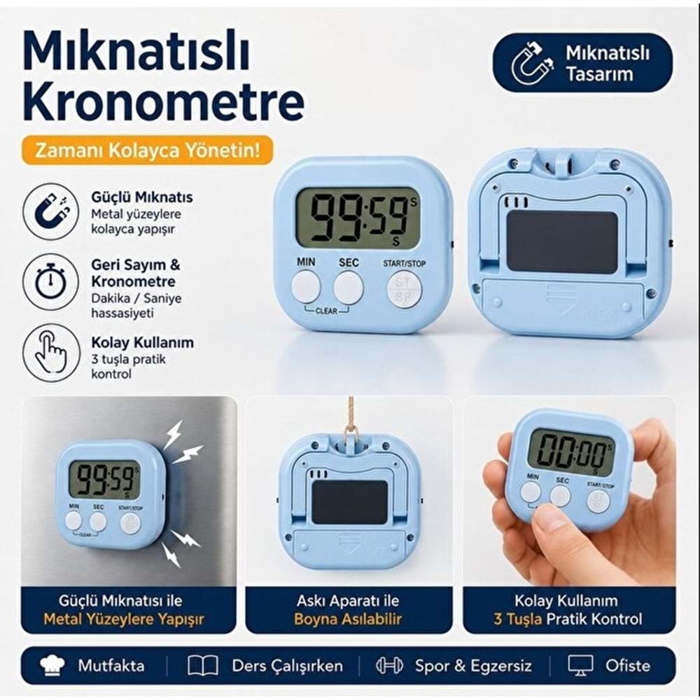 FCX Dijital Kronometre 4 Renk