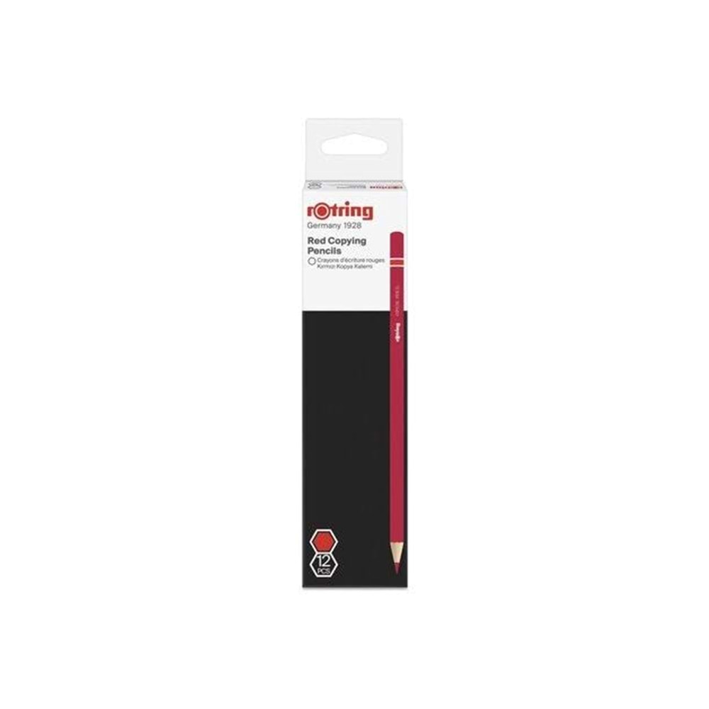Rotring Kırmızı Kopya Kalemi HB 12 Li Paket