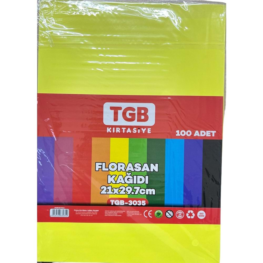 TGB 5 Renk Florasan 5 Renk Normal Renkli A4 Fotokopi Kağıdı 100 Lü Pk.