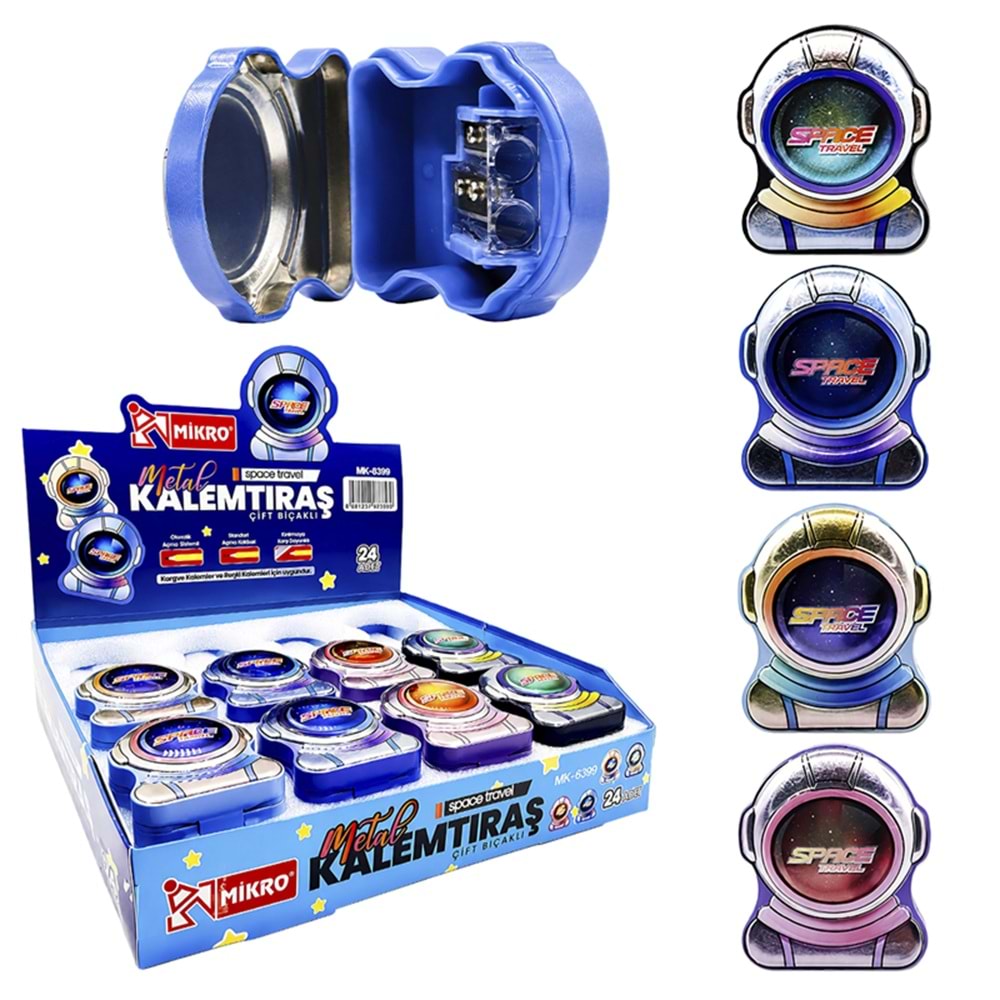 Mikro Metal Çift Bıçaklı Kalemtraş Space Travel