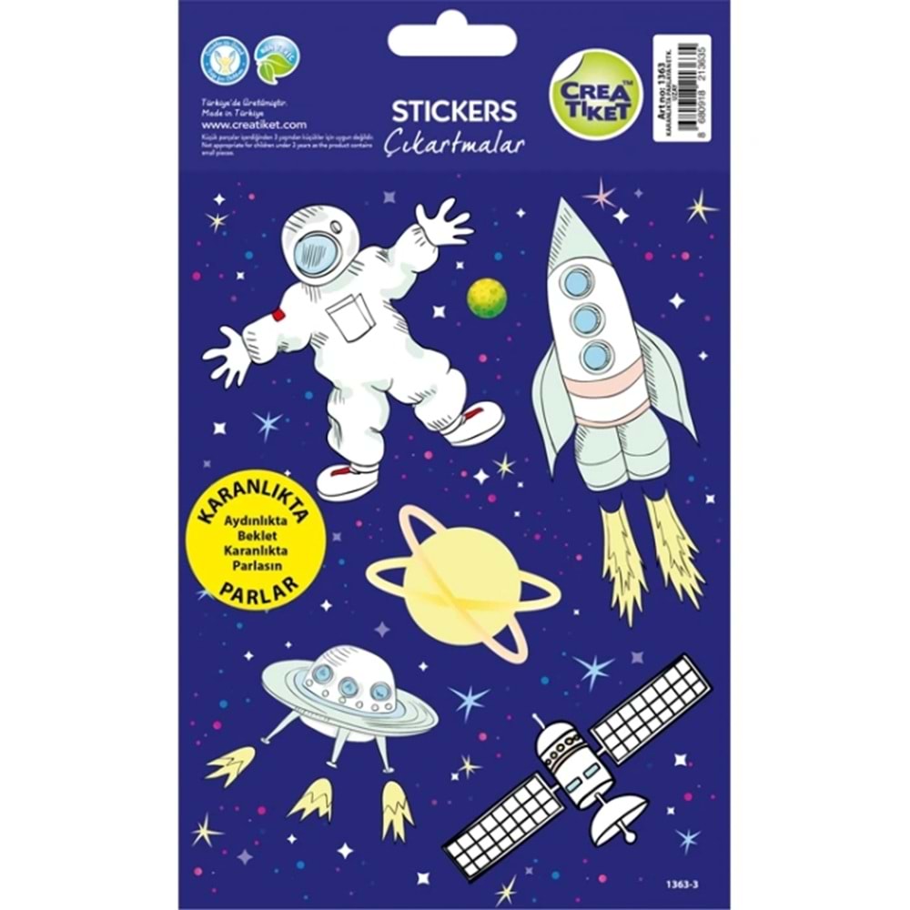 Karanlıkta Parlayan Uzay Sticker 1363