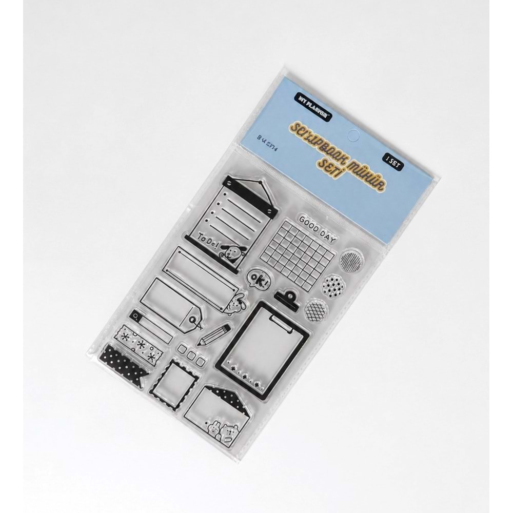 Silikon Çerçeve ve Etiket Scrapbook Mühür Seti