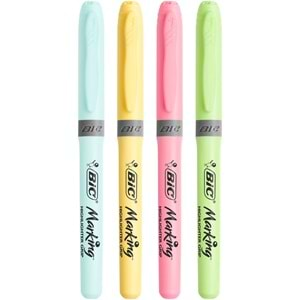 Bic Marking Highlighter Fosforlu Kalem Grip Pastel Renkler 4 Lü