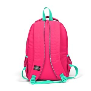 Coral High Kids Neon Mercan Su Yeşili Flamingo Desenli Okul Sırt Çantası 14377