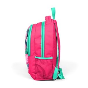 Coral High Kids Neon Mercan Su Yeşili Flamingo Desenli Okul Sırt Çantası 14377