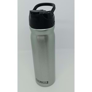 Bear Deer Pipetli Çelik Matara 500 ml. Gümüş Gri