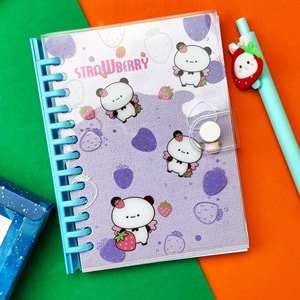 Strawberry Tasarımlı Günlük Defter Ve Kalem Set (BM-1086)