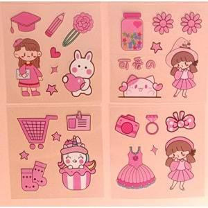 Munis Dream Of Paper Şeffaf Kawai Sticker 4 Lü