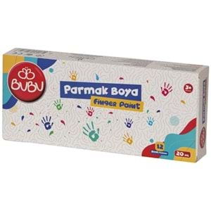 Bu-Bu Parmak Boya 12 Renk Birleşik Pot 20 ml.