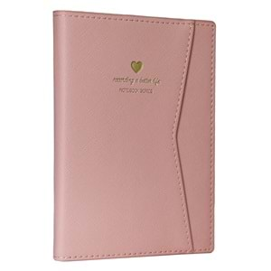 VJ Geçmeli ve Pembe Cepli Defter A5 Ivory 80 gr. 128 yp.