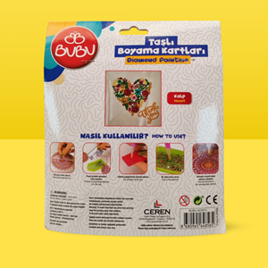 Taşlı Boyama Kartları Kalp