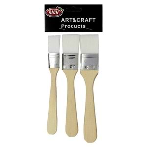 Rich Ekonomik Set 3 Lü Beyaz Kıl Fırça