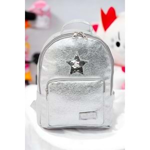 Hello Kitty Gümüş Parlak Anaokulu Çantası