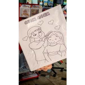 Anneler Gününe Özel Tuval Boyama No:1 (6 Renk Akrilik Boya+Fırça)