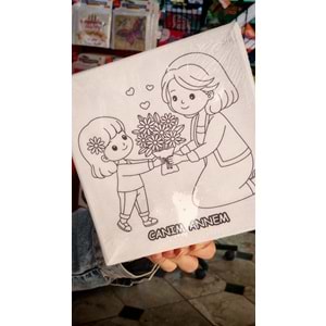 Anneler Gününe Özel Tuval Boyama No:4 (6 Renk Akrilik Boya+Fırça)