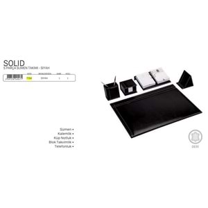 Gıpta Sümen Takımı Solid 5 Parça Siyah 7134