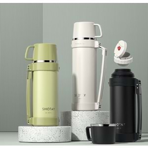 Shotay Nature Çelik Termos Matara 1200 ml. ST-8235 (4 Asorti)