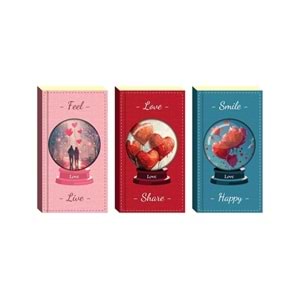 Lilamor Sevgi Defter 7,5x14 cm 96 Syf. Çizgili