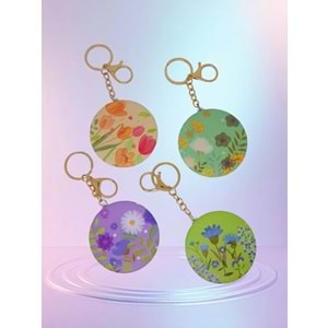 Gıpta Yuvarlak Ayna Anahtarlıklı Big Flower K9918