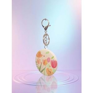 Gıpta Yuvarlak Ayna Anahtarlıklı Big Flower K9918