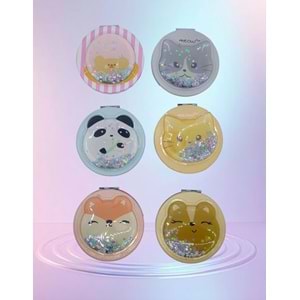 Gıpta Yuvarlak Ayna Kabartmalı Kapak Cute Pufi K9901