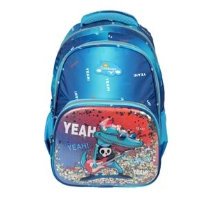 Relaxion Kabartmalı Timsah Figürlü İlkokul Çantası Beslenme+Kalemlik 1370