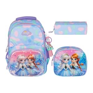 Relaxion Kabartmalı Prenses Figürlü İlkokul Çantası Beslenme+Kalemlik 1370