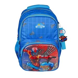 Relaxion Kabartmalı Örümcek Adam Figürlü İlkokul Çantası Beslenme+Kalemlik 1370