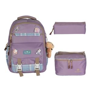 Relaxion Kore Tarzı İlkokul Çantası Beslenme+Kalemlik 1396