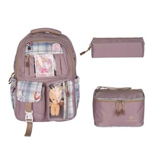 Relaxion Kore Tarzı İlkokul Çantası Beslenme+Kalemlik 1395