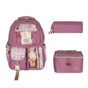 Relaxion Kore Tarzı İlkokul Çantası Beslenme+Kalemlik 1395