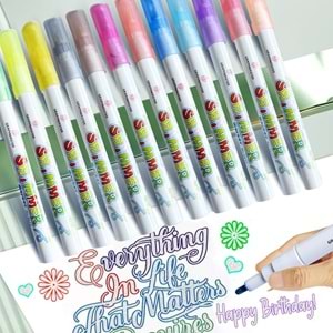 Brons Metalik Işıltılı Marker Kalem Neon Sarı BR-4041