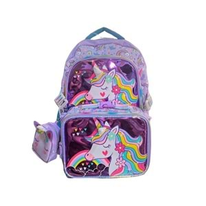 Dream Vest Mor Unicorn 3 Lü Çanta Seti (SET0011)