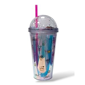 Figürlü Işıklı Pipetli Bardak 450 ml. TGB405G