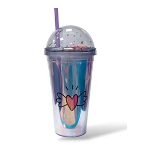 Figürlü Işıklı Pipetli Bardak 450 ml. TGB405G