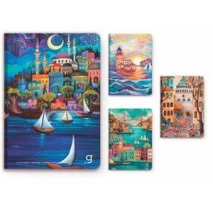 Gıpta İstanbul İp Dikişli Sert Kap. 13x21 cm 96 Yp. Çizgili Defter